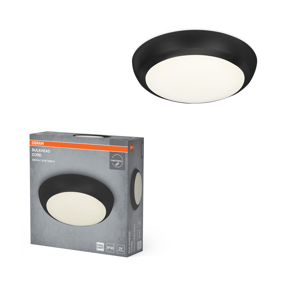 Lámpara de techo OSRAM LED BULKHEAD CORE, 16 W, 4000 K, blanco frío, negro