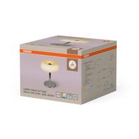 Lámpara de mesa OSRAM DECOR Lunea blanca, 2700, blanco cálido, 580 lm, 8 W, 20 cm de diámetro, acero, 25 000 h de vida útil, 220-240 V, IP20