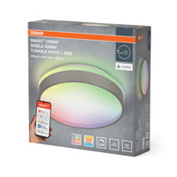 OSRAM SMART+ Matter Deckenleuchte Ceiling Silber, 3000-6500, RGBTW, 1000 lm, 16 W, 30 cm Durchmesser
