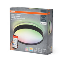 OSRAM SMART+ Matter Deckenleuchte Ceiling Schwarz, 3000-6500, RGBTW, 1000 lm, 16 W, 30 cm Durchmesser