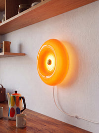 Aplique OSRAM DECOR Lunea naranja, 3000 K, blanco cálido, 700 lm, 22 W, 30 cm de diámetro, acero, 25 000 h de vida útil