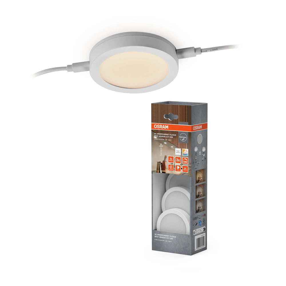 Lámpara de bajo armario OSRAM Flexus Spot de 9,8 W, CCT, regulable, color blanco