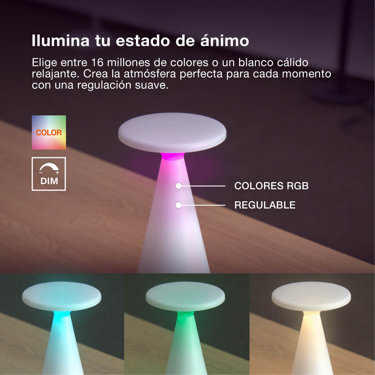 OSRAM Smart Bluetooth Tischleuchte, dimmbar per App, Weiß, ABS-Gehäuse, IP44 spritzwassergeschützt