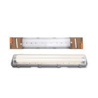 LEDVANCE Lámpara ESSENTIAL para ambientes húmedos, 2 focos, 14 W, 1560 lm, blanco frío, 4000 K, 651 x 108 x 64 mm, muy buena relación calidad-precio, para espacios con mucha humedad como sótanos, clase de protección IP65