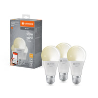 LEDVANCE SMART+ WiFi Classic Dimmable in A-Form, LED-Lampe, Matt, 14 W, (ex 100 W), 1521 lm, Warmweiß, 2700 K, Wifi, Smartspeaker-Kompatibel, Dimmbar, 3er