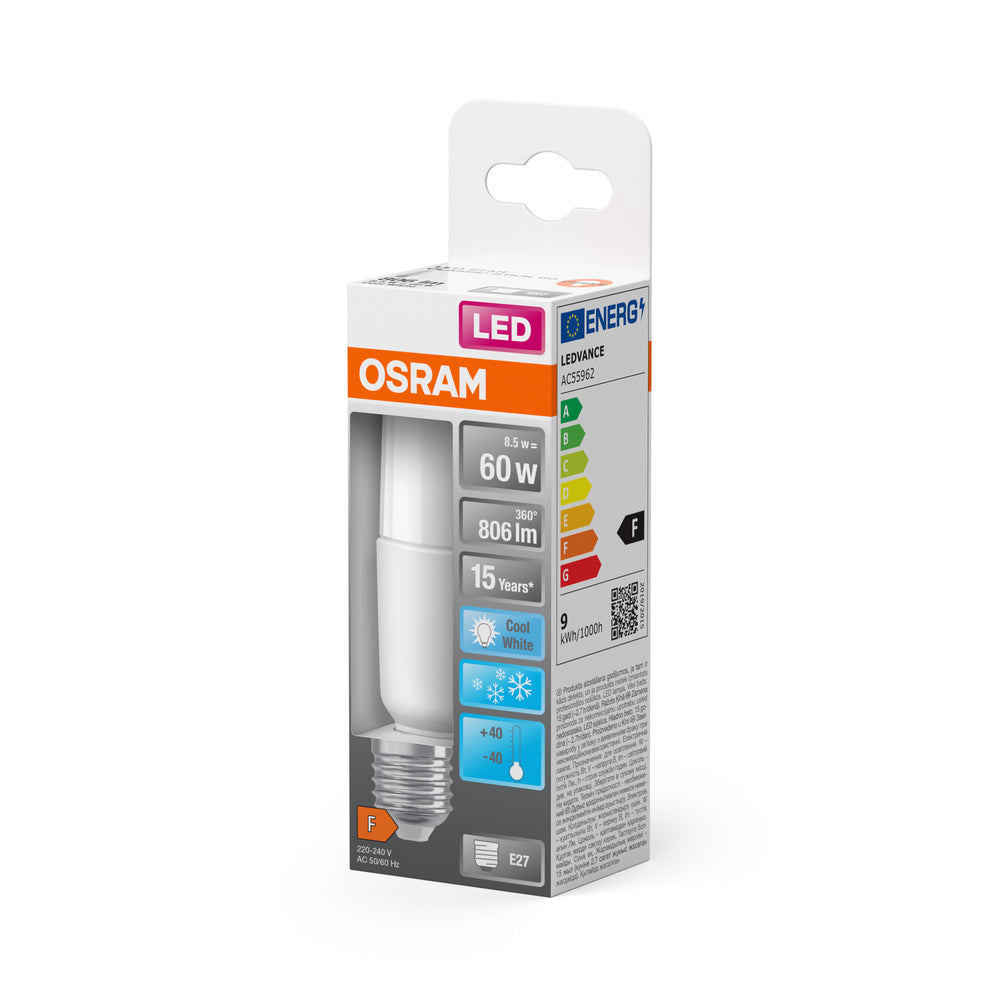 OSRAM LED Lampe LED STAR STICK 8.5W 840 Frosted E27 Ice, 806 lm, 4000 K, Kaltweiß-LEDVANCE Shop