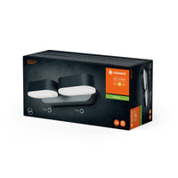 LEDVANCE Juego de 2 minifocos ENDURA Style en gris oscuro, aplique LED para exterior con cabezal giratorio de 340°, protección IP44, ideal para iluminar la entrada