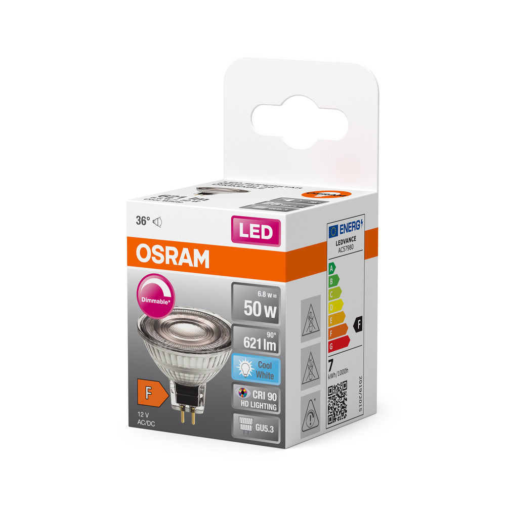 OSRAM LED Lampe LED SUPERSTAR MR16 12 V 6.8W 940 GU5.3, 621 lm, 4000 K, Kaltweiß-LEDVANCE Shop