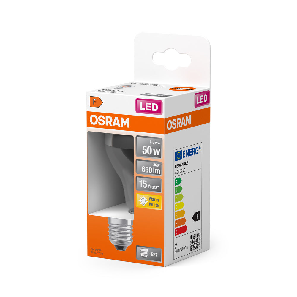 OSRAM LED Lampe LED Retrofit CLASSIC A Mirror 6.5W 827 Silver E27, 650 lm, 2700 K, Warmweiß-LEDVANCE Shop