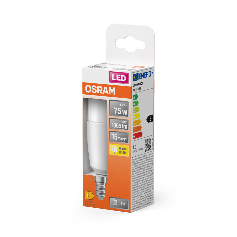 OSRAM LED Lampe LED STAR STICK 9.5W 827 Frosted E14, 1055 lm, 2700 K, Warmweiß-LEDVANCE Shop