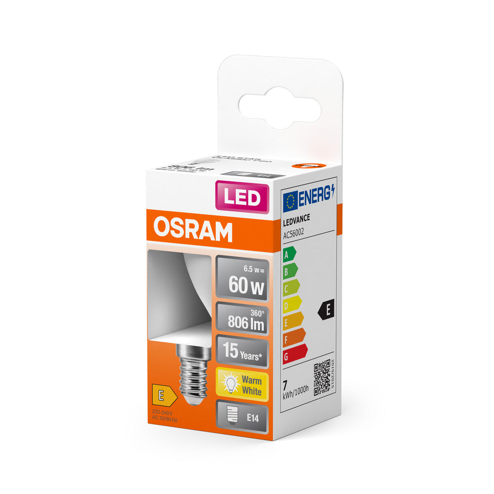 OSRAM LED Lampe LED STAR CLASSIC P 6.5W 827 Frosted E14, 806 lm, 2700 K, Warmweiß-LEDVANCE Shop