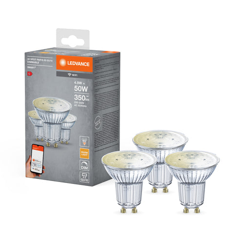 LEDVANCE Wifi SMART+ LED LampeSpot dimmbar (ex 50W) 4,9W / 2700K GU10 3er-Leuchtmittel-LEDVANCE Shop