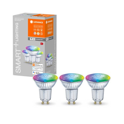 LEDVANCE Wifi SMART+ LED Lampe Spot RGBW mehrfarbig (ex 32W) 5W / 2700-6500K GU10 3er-Leuchtmittel-LEDVANCE Shop
