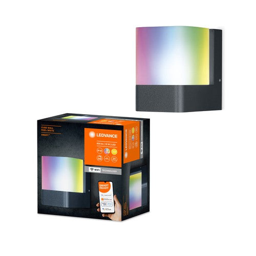 LEDVANCE Wifi SMART+ Outdoor Cube LED Wandleuchte RGBW mehrfarbig 9,5W / 3000K-Außenwandleuchten-LEDVANCE Shop