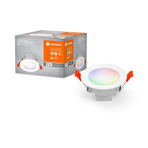 LEDVANCE Wifi SMART+ RECESS DOWNLIGHT Einbaustrahler, Ø 86mm, RGB 4W, Tunable White, 2700…6500 K-Einbaustrahler & Spots-LEDVANCE Shop