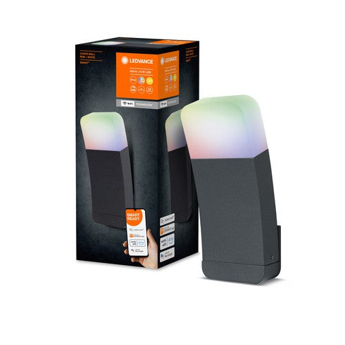LEDVANCE Wifi SMART+ Outdoor Curve LED Wandleuchte RGBW mehrfarbig 9W dunkelgrau-Außenwandleuchten-LEDVANCE Shop
