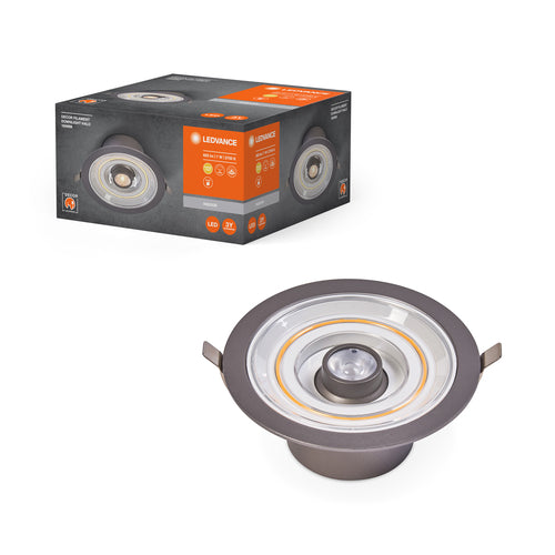 LEDVANCE DECOR FIL DL HALO Downlight, Ø 166mm, silber, 7W, 620lm-Einbaustrahler & Spots-LEDVANCE Shop