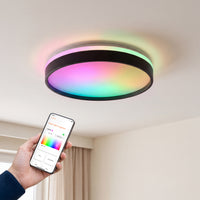 OSRAM SMART+ Matter Deckenleuchte Ceiling Schwarz, 3000-6500, RGBTW, 1000 lm, 16 W, 30 cm Durchmesser