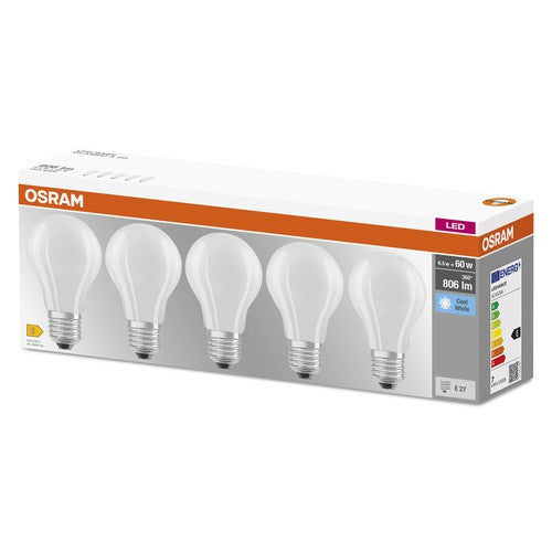 OSRAM LED BASE CLASSIC A Lampe matt (ex 60W) 7W / 4000K Kaltweiß E27-Leuchtmittel-LEDVANCE Shop