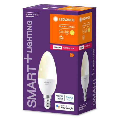 LEDVANCE Smart+ LED, ZigBee Lampe mit E14 Sockel, warmweiß, dimmbar, Direkt kompatibel mit Echo Plus und Echo Show (2. Gen.)-Leuchtmittel-LEDVANCE Shop