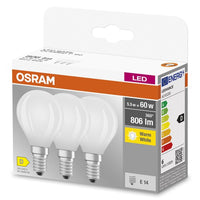 OSRAM LED BASE RETRO MATT CLP LED-Lampen, klassische Miniballform 6W E14 827, 3er Pack , Warmweiß-Leuchtmittel-LEDVANCE Shop