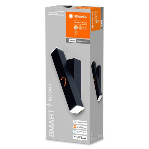 LEDVANCE SMART+ WIFI ORBIS WALL CROSS – Wandleuchte, dimmbar mit WIFI-Technologie per App, 12W, 3000 - 6500K warmweiß bis kaltweiß, 600 Lumen, up and down Licht, 30x 10cm, schwarz-Wandleuchten-LEDVANCE Shop