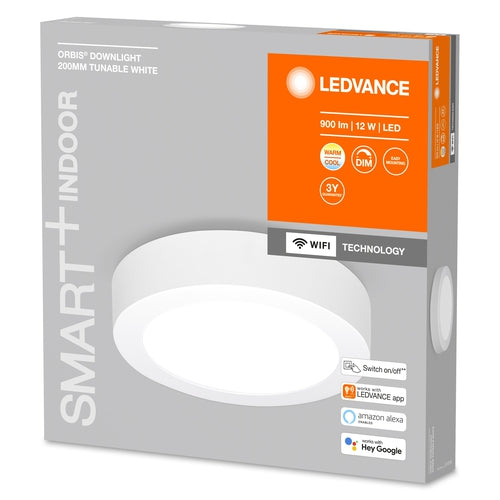 LEDVANCE Leuchte: für Decke, SMART SURFACE DOWNLIGHT TW / 12 W, 220…240 V, Ausstrahlungswinkel: 110, Tunable White, 3000…6500 K-Deckenleuchten-LEDVANCE Shop