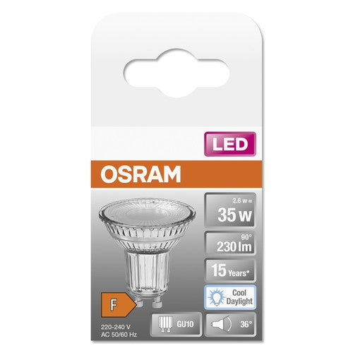 OSRAM LED LED STAR PAR16 Spot (ex 35W) 2,6W / 6500K Kaltweiß GU10-Leuchtmittel-LEDVANCE Shop