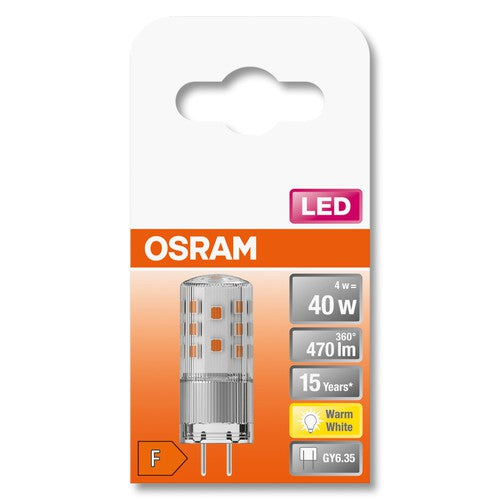 OSRAM LED Stiftsockellampe PIN 12V klar (ex 40W) 4W / 2700K Warmweiß GY6.35-Leuchtmittel-LEDVANCE Shop