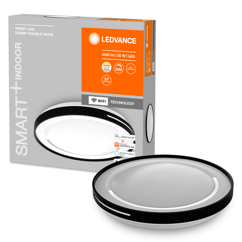 LEDVANCE Wifi SMART+ ORBIS LISA LED Deckenleuchte 50cm Tunable Weiß 30W / 2700-6500K schwarz-Deckenleuchten-LEDVANCE Shop