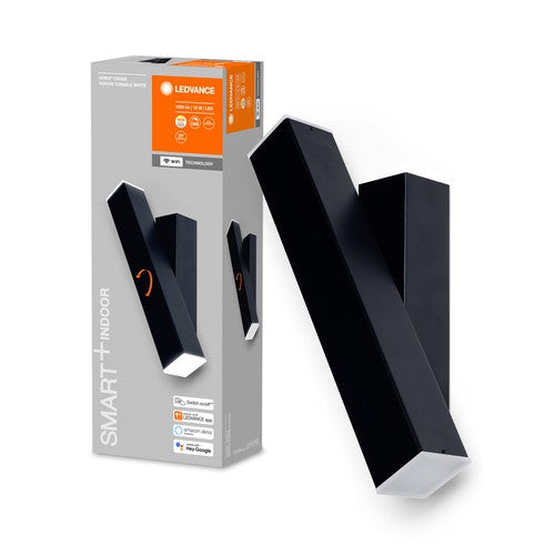 LEDVANCE SMART+ WIFI ORBIS WALL CROSS – Wandleuchte, dimmbar mit WIFI-Technologie per App, 12W, 3000 - 6500K warmweiß bis kaltweiß, 600 Lumen, up and down Licht, 30x 10cm, schwarz-Wandleuchten-LEDVANCE Shop