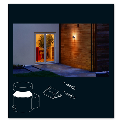 LEDVANCE LED Wand- und Deckenleuchte, Leuchte für Außenanwendungen, intergrierter Bewegungssensor, Tag-Nacht-Sensor, Warmweiß, 150,0 mm x 102,0 mm x 135,0 mm, ENDURA STYLE CYLINDER-Außenwandleuchten-LEDVANCE Shop