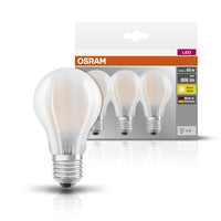 OSRAM LED Base Classic A LED Lampe matt (ex 60W) 7W / 2700K Warmweiß E27 3er Pack, E27-Leuchtmittel-LEDVANCE Shop