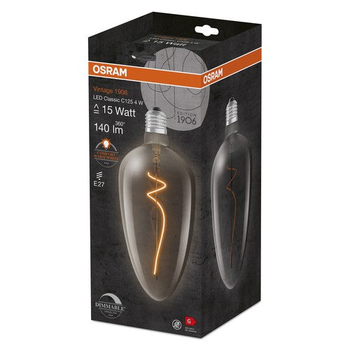 OSRAM Vintage 1906 LED-Lampe, Smoke-Tönung, 4W, 140lm , Warmweiß , E27-Leuchtmittel-LEDVANCE Shop