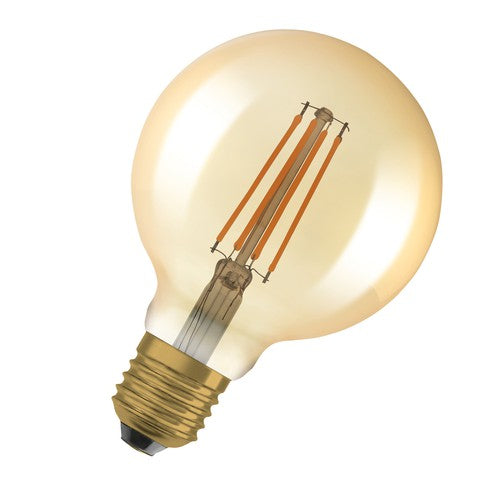 OSRAM LED-Lampe dimmbar GLOBE95 6.5W Filament E27 Vintage 1906 Gold, 2er Pack, E27-Leuchtmittel-LEDVANCE Shop