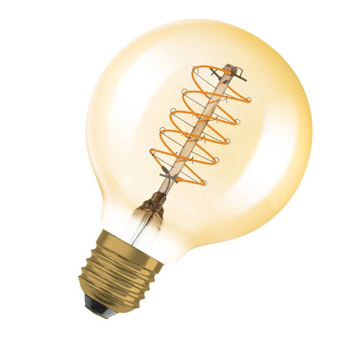 OSRAM Vintage 1906 LED-Lampe, Gold-Tönung, 7W, 600lm , Warmweiß , E27-Leuchtmittel-LEDVANCE Shop