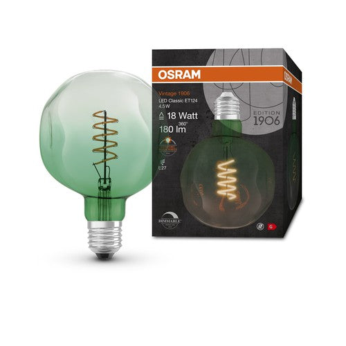 OSRAM Vintage 1906 LED-Lampe, Grüne Tönung, 4,5W, 180lm , Warmweiß , E27-Leuchtmittel-LEDVANCE Shop