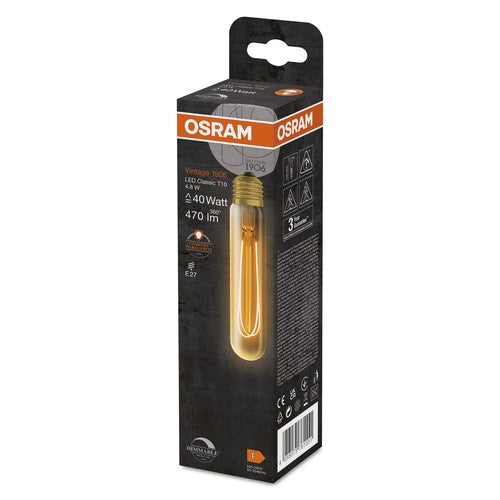 OSRAM Vintage 1906 LED-Lampe, Gold-Tönung, 4,8W, 400lm , Warmweiß , E27-Leuchtmittel-LEDVANCE Shop