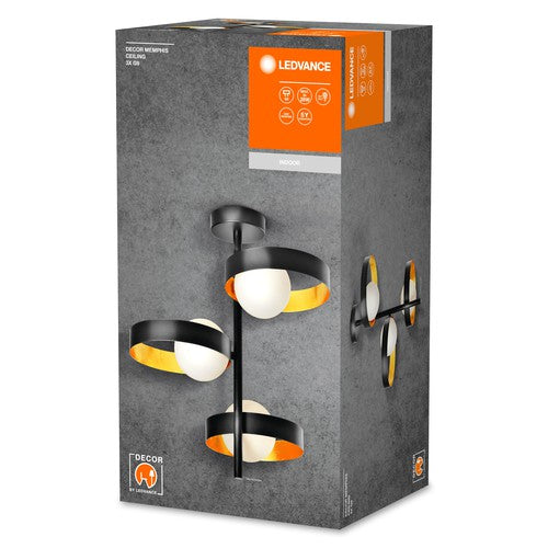 LEDVANCE DECOR Memphis Deckenleuchte, schwarz/gold, G9-Deckenleuchten-LEDVANCE Shop