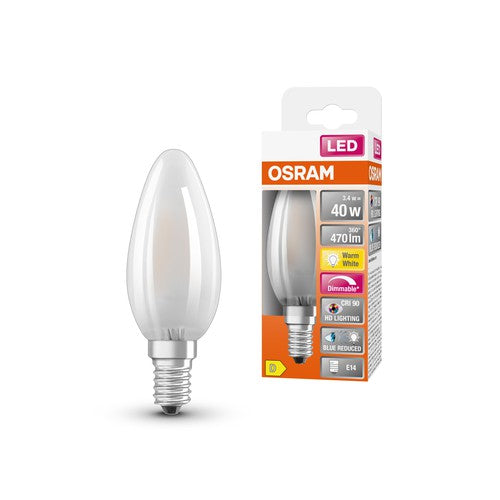 OSRAM Dimmbare LED-Lampe LED SUPERSTAR+ CL B GL FR 40 dim 3,4W/927 E14 CRI90 BOX , Warmweiß-Leuchtmittel-LEDVANCE Shop