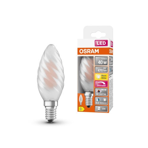 OSRAM Dimmbare LED-Lampe LED SUPERSTAR+ CL BW GL FR 40 dim 3,4W/927 E14 CRI90 BOX , Warmweiß-Leuchtmittel-LEDVANCE Shop
