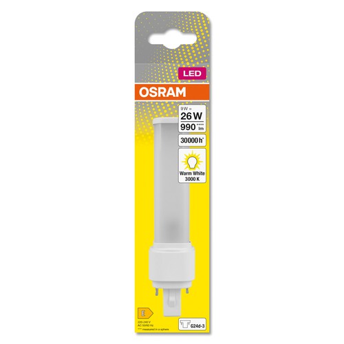 OSRAM DULUX D LED EM & AC MAINS LED-Röhre 17,1cm (ex 26W) 10W / 3000K Warmweiß G24d-3-Leuchtmittel-LEDVANCE Shop