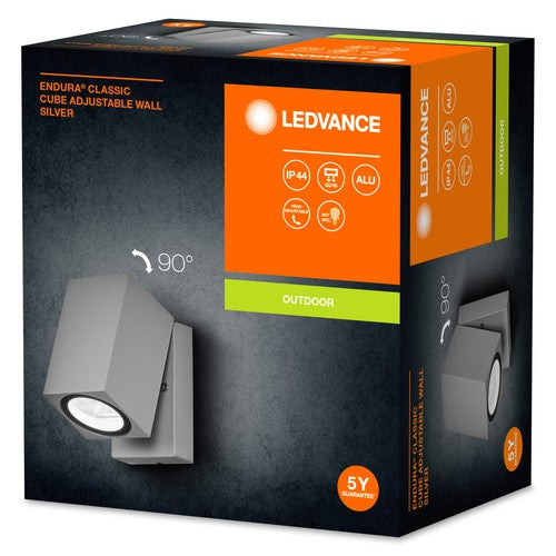 LEDVANCE ENDURA Classic Cube Außen-Wandleuchte, silber, GU10-Außenwandleuchten-LEDVANCE Shop