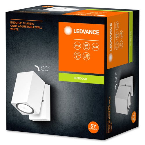 LEDVANCE ENDURA Classic Cube Außen-Wandleuchte, weiß, GU10-Außenwandleuchten-LEDVANCE Shop