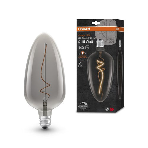 OSRAM Vintage 1906 LED-Lampe, Smoke-Tönung, 4W, 140lm , Warmweiß , E27-Leuchtmittel-LEDVANCE Shop