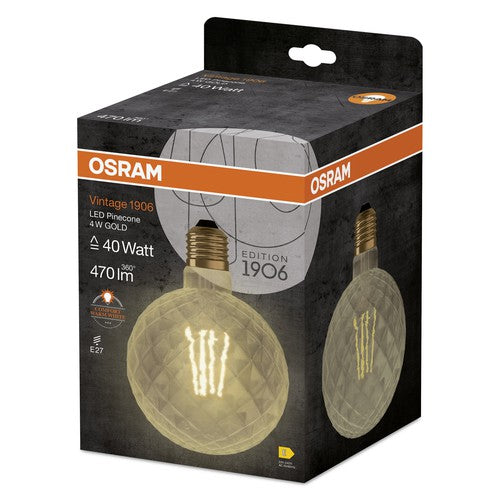 OSRAM Vintage 1906® GLOBE LED Lampe (ex 40W) 4,5W / 2500K Warmweiß E27 Gold Optik-Leuchtmittel-LEDVANCE Shop