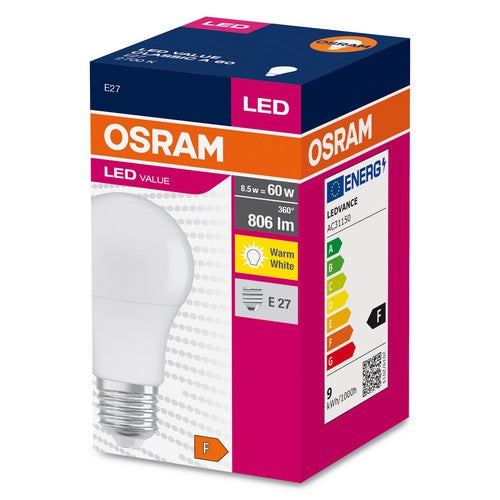 OSRAM LED VALUE CLASSIC A Lampe 60 FR 8.5 W/2700 K E27 , Warmweiß-Leuchtmittel-LEDVANCE Shop