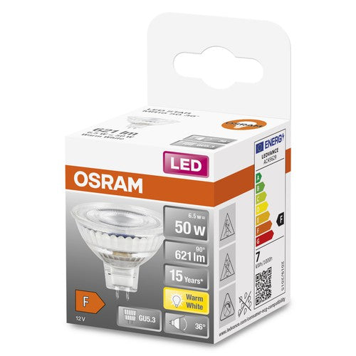 OSRAM LED STAR MR16 12V LED Spot (ex 50W) 6.5W / 2700K Warmweiß GU5.3-Leuchtmittel-LEDVANCE Shop