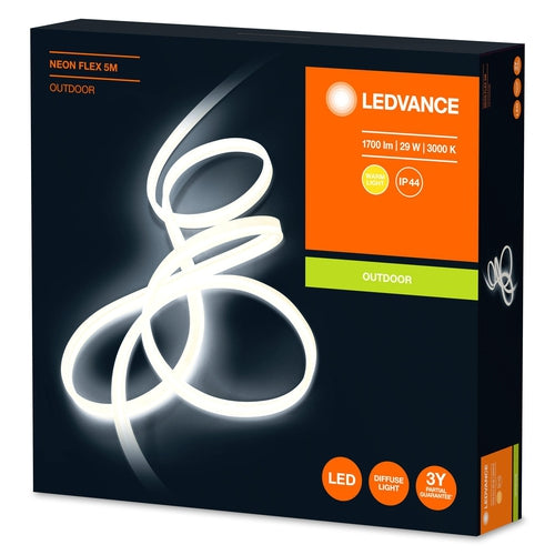 LEDVANCE Wand- und Deckenleuchte, Außenleuchte, NEON FLEX / 29 W, 220…240 V, Ausstrahlungswinkel: 110°, Warm White, 3000 K, Gehäusematerial: Silikon, IP44-LEDVANCE-LEDVANCE Shop