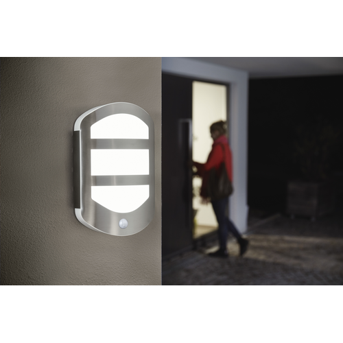 LEDVANCE Wand- und Deckenleuchte LED, Außenleuchte, ENDURA STYLE PLATE WALL SENSOR / 12,50 W, 220…240 V, Warm White, 3000 K, Gehäusematerial: Stahl, IP44-LEDVANCE-LEDVANCE Shop